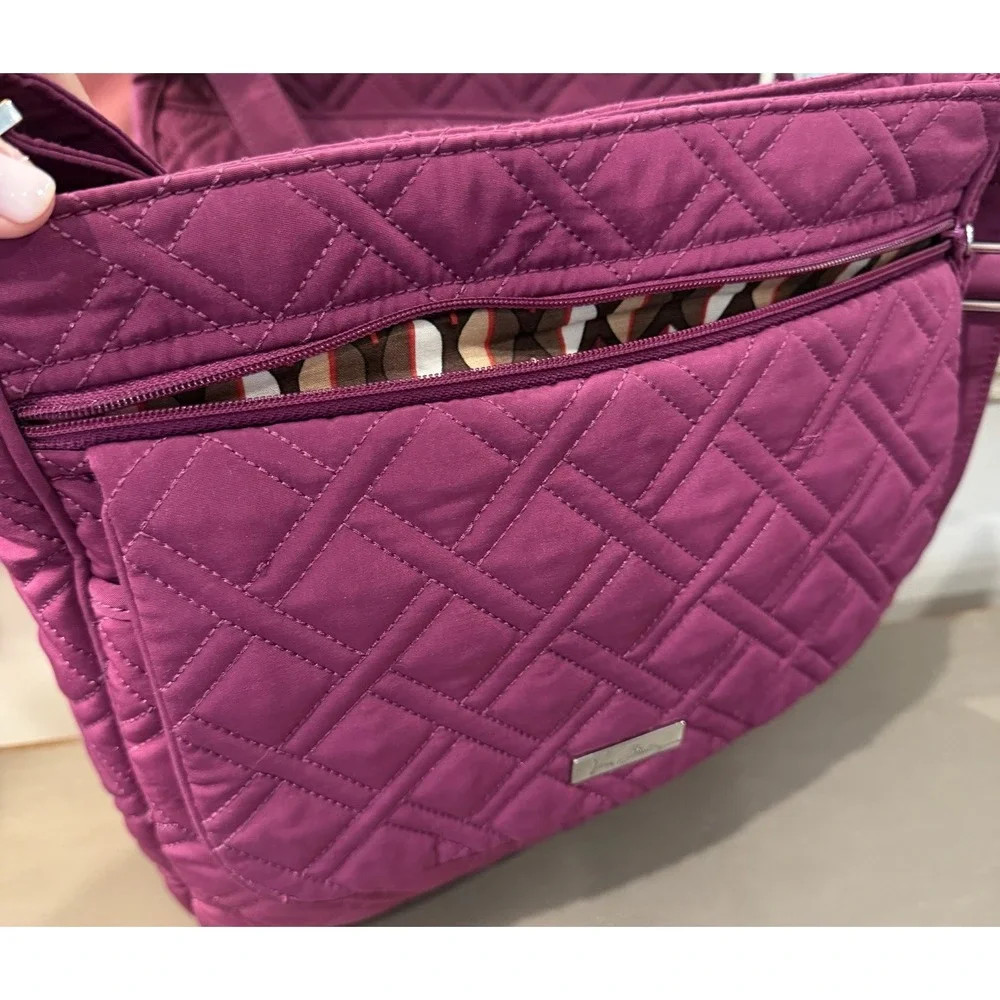 Vera Bradley Plum/Berry Double Zip Crossbody Mailbag  & Turn Lock Wallet Retired